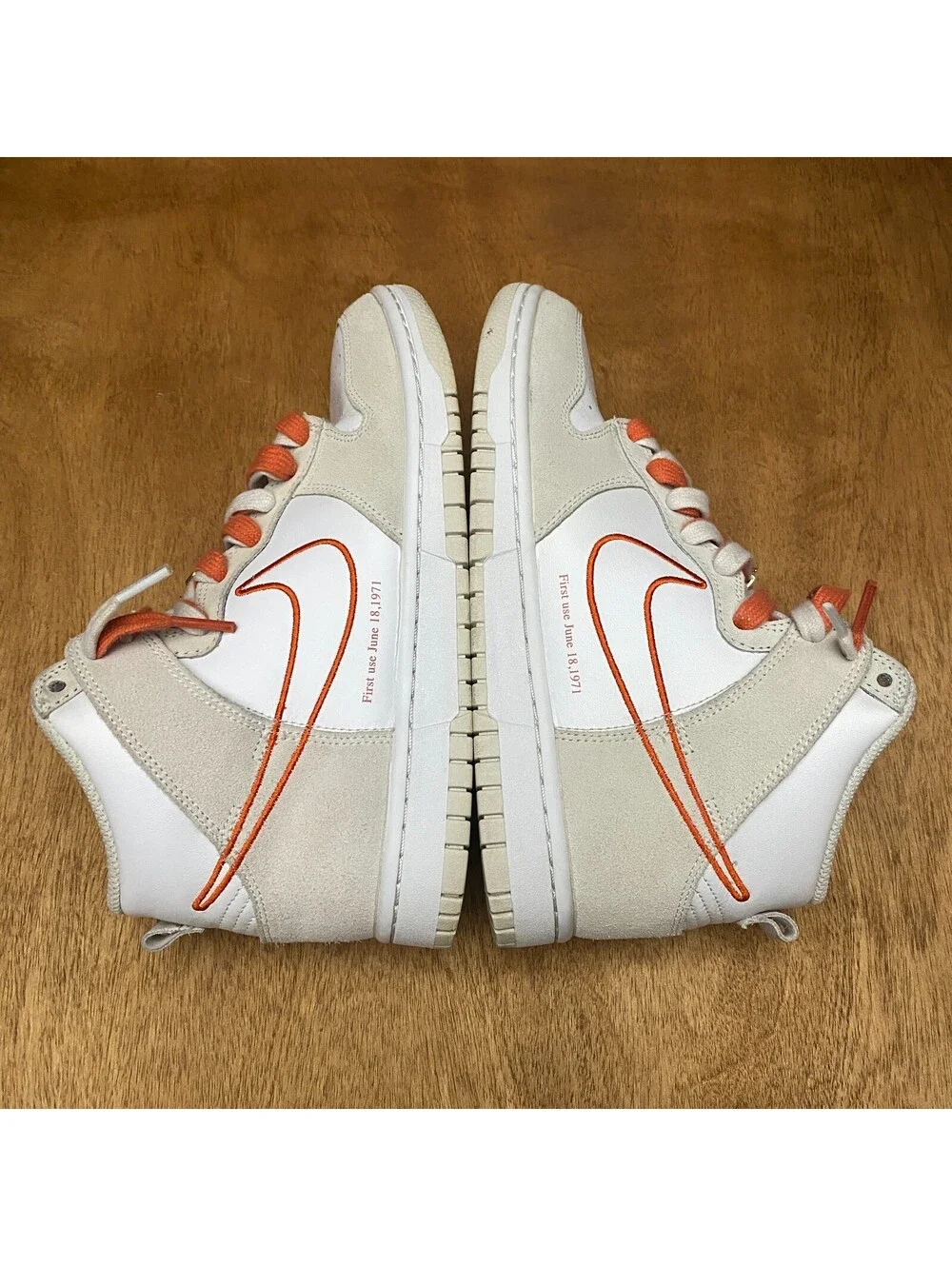 Nike Dunk High SE Shoes Womens Size 7.5 First Use White Sail Orange DH6758-100 - Picture 7 of 15